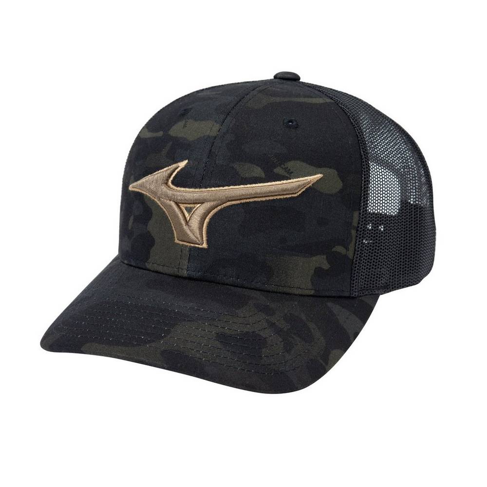 Cappello Mizuno Baseball Diamond Trucker Uomo - Nere Camouflage - 64230-SGUH